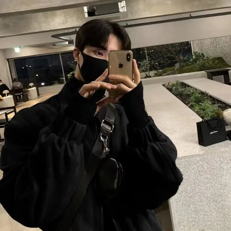 Men's Jacket Suede Vintage High Street Lightweight Jacket Long Sleve Outerwear Spring Autumn Fashion Streetwear Coat Man Clothes