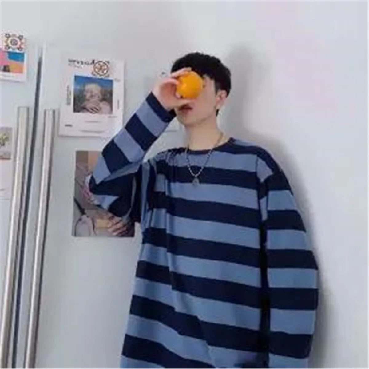 2023 Cool Autumn Fashion Mens Strip T Shirt Korean Hip Hop Casual Tops Women Loose Tops Ulzzang Clothes Males White T Shirts