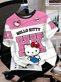 Men's Boys' Casual Sporty Hello Kitty 3D Print Graphic T-Shirt Girl Round Neck Tee Outdoor Sports Adult Women's  T-shirt