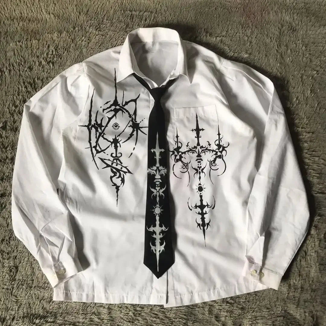 Y2K White Shirt Affliction Retro T Shirt Harajuku Men Skull Holy Writ Letter Printing Tee Fashion Gothic Short Sleeves Tops