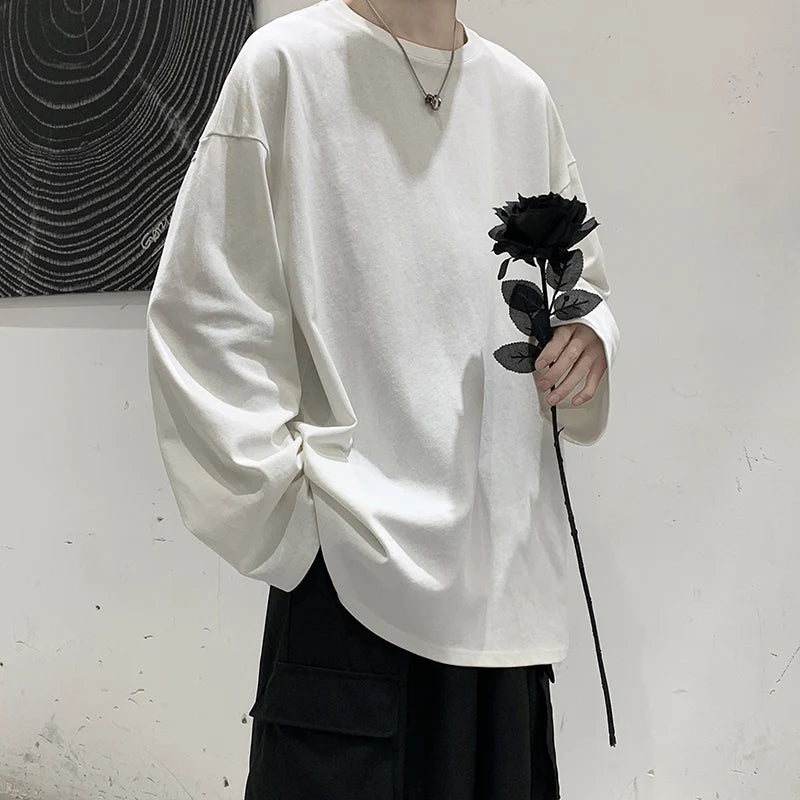 Loose Sweatshirts Men Solid T Shirt Neutral Streetwear Fashion Women Korean Clothes Cotton Pullover Long Sleeve T-shirts Man