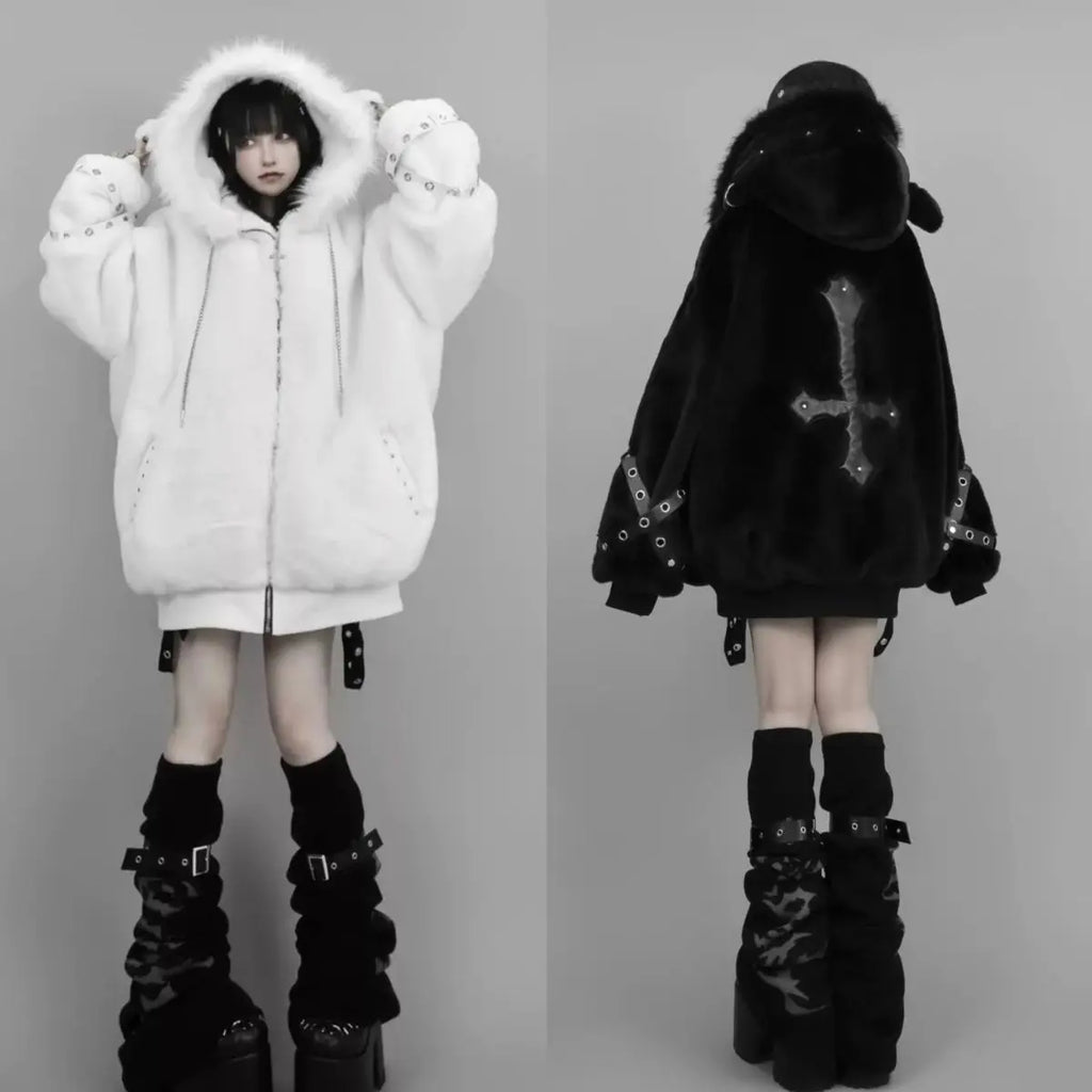 New in coats & jackets, Y2k Women's Zip-up Skull Print Hoodies, woman clothing hoodie,korean popular clothes, Harajuku Coat