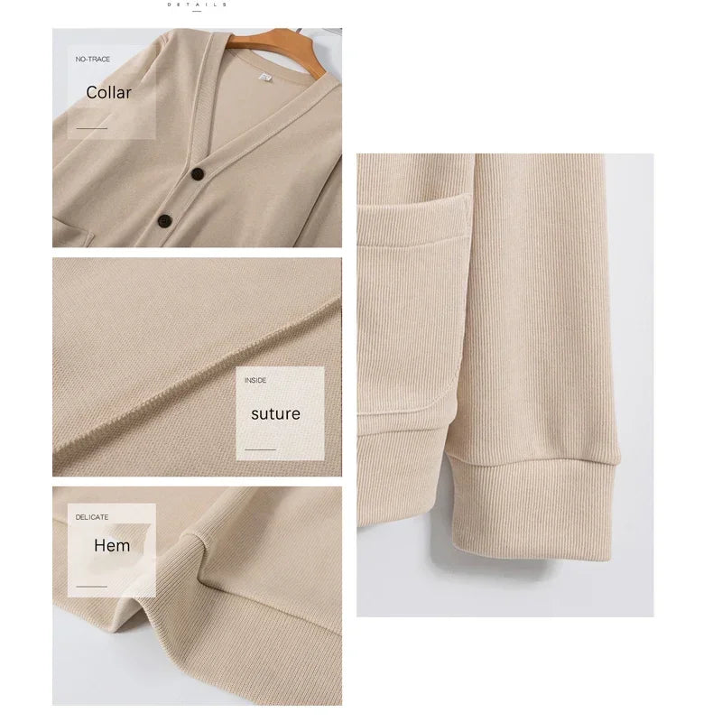 BROWON New Knitted Sweater Cardigan Men 2025 Autumn Solid Casual Man Clothes Korean Fashion 80% Cotton V-Neck Collar Sweater Men