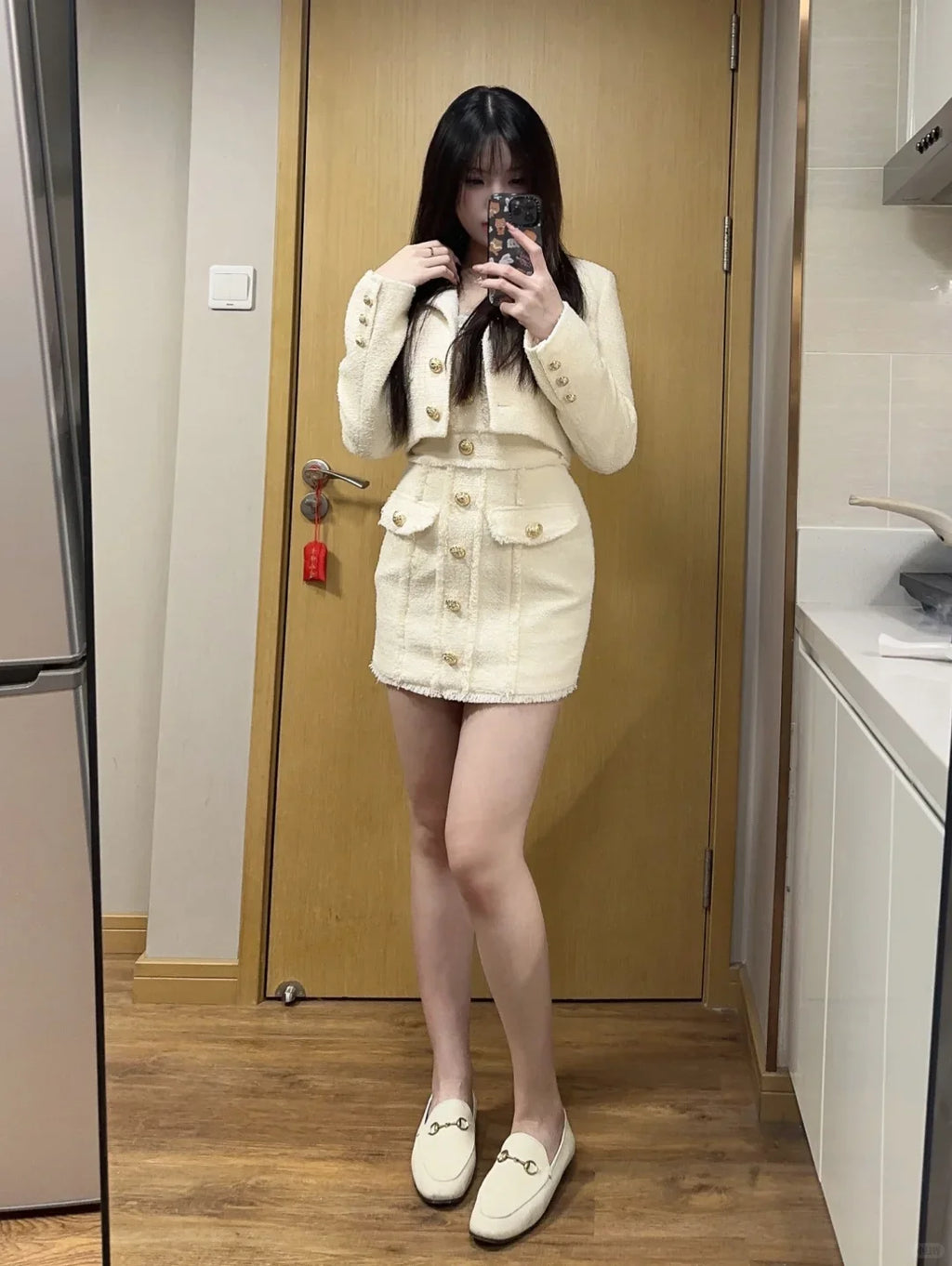 Autumn French Vintage Elegant Woman 2 Piece Set Tassel Design Coat+ High Waist Casual Dress Female Chic Korean Popular Clothes