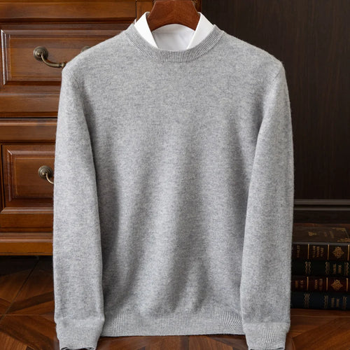 2025 Cashmere Sweater O-neck Pullovers Men's Loose Oversized M-3XL Knitted Bottom Shirt Autumn Winter New Korean Casual Men Top