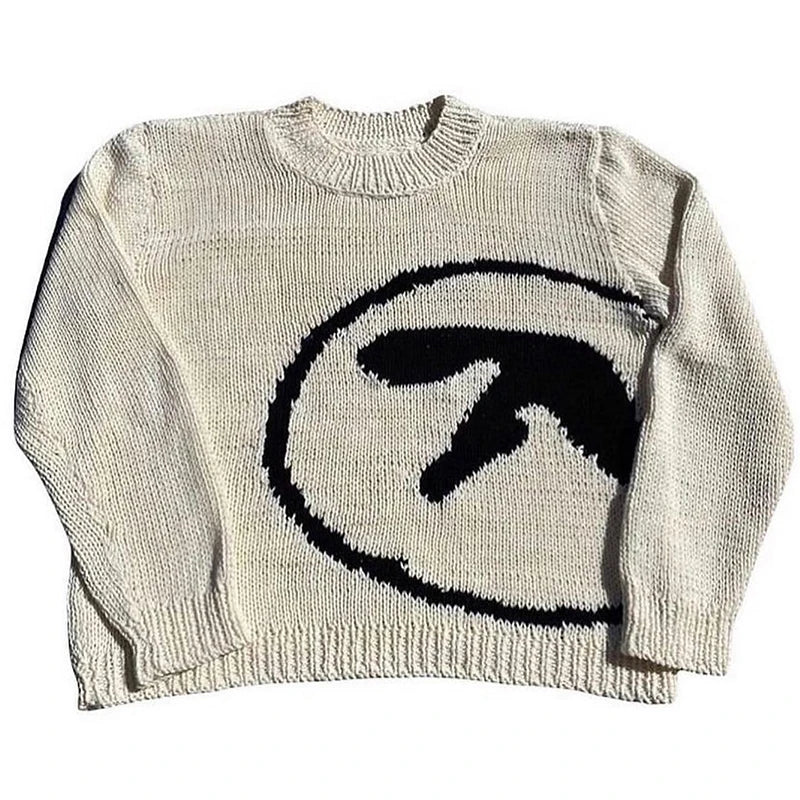 Men Winter Sweater Oversize Knit Jumpers Y2k Vintage Long Sleeve Top Harajuku Streetwear Graphic Pullovers Korean Grunge Clothes