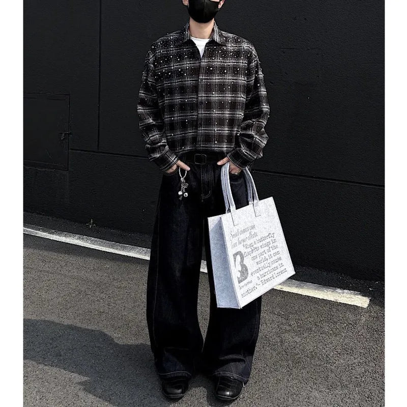 LUZHEN Social Elegant Plaid Printed Long Sleeve Shirts Coat Men's 2025 Spring High Quality Fashion Korean Casual Clothes JY3417