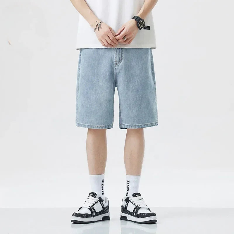 Men's Shorts Jeans Blue Denim Jorts Baggy Harajuku Pants Streetwear Y2k Unisex Oversize Korean Fashion Vintage Summer Clothes