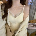 Lace Tank Top Women Cute Camis Sexy White Cropped Camisole Female Korean Sleeveless Black Vest Summer 2025 Coquette Y2k Clothes