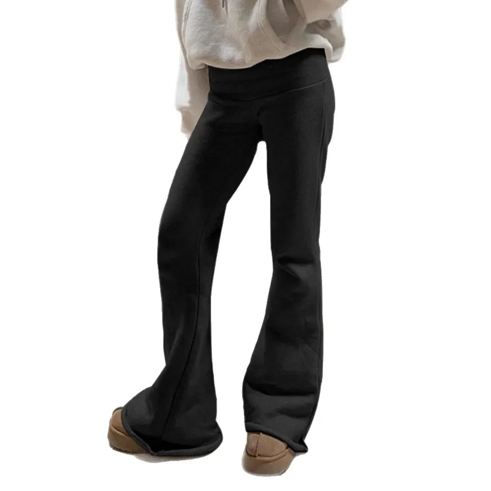 Casual Sexy Basic Solid Flare Pants Y2K Slim Low-Waisted Boot Cut Pants Women 2024 Autumn Spring Fashion Streetwear Lady