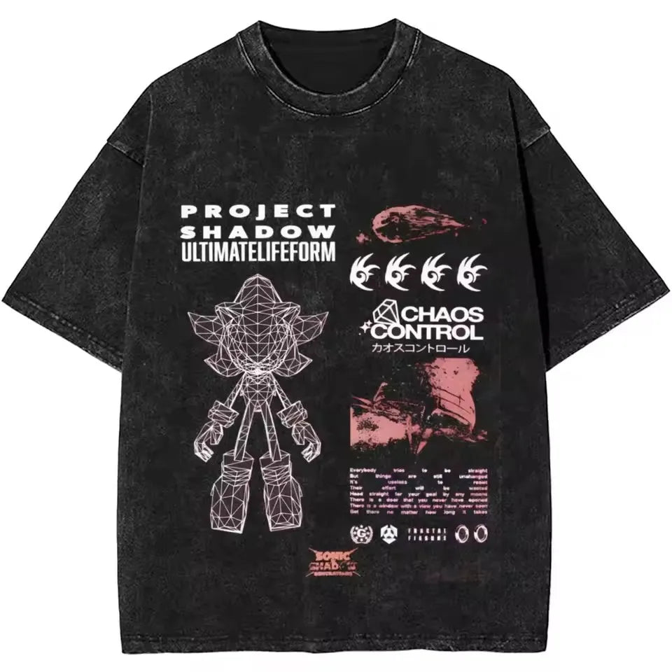 Japanese Shadows Hedgehog Washed New Arrival Mens Clothes Tee Shirt Homme Graphic T-Shirts Men Tshirt for Men Ropa Hombre 50887