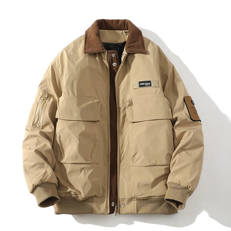 New Men Winter Jackets Thick Warm Coat 2025 Mens Streetwear Hip Hop Short Parkas Korean Black Clothes Puffer Windbreaker