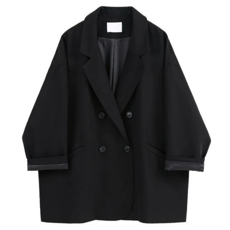 Oversize Blazer Women Suit Korean Chic Black Blazer Casual Coat Streetwear Loose Jackets Solid Women's Clothing Student New