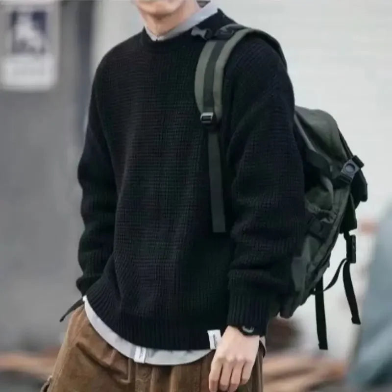 Oversize Knitwear Thick Korean Popular Clothes Knitted Sweaters for Men Autumnr and Winter Streetwear Aesthetic Top Pullover Man