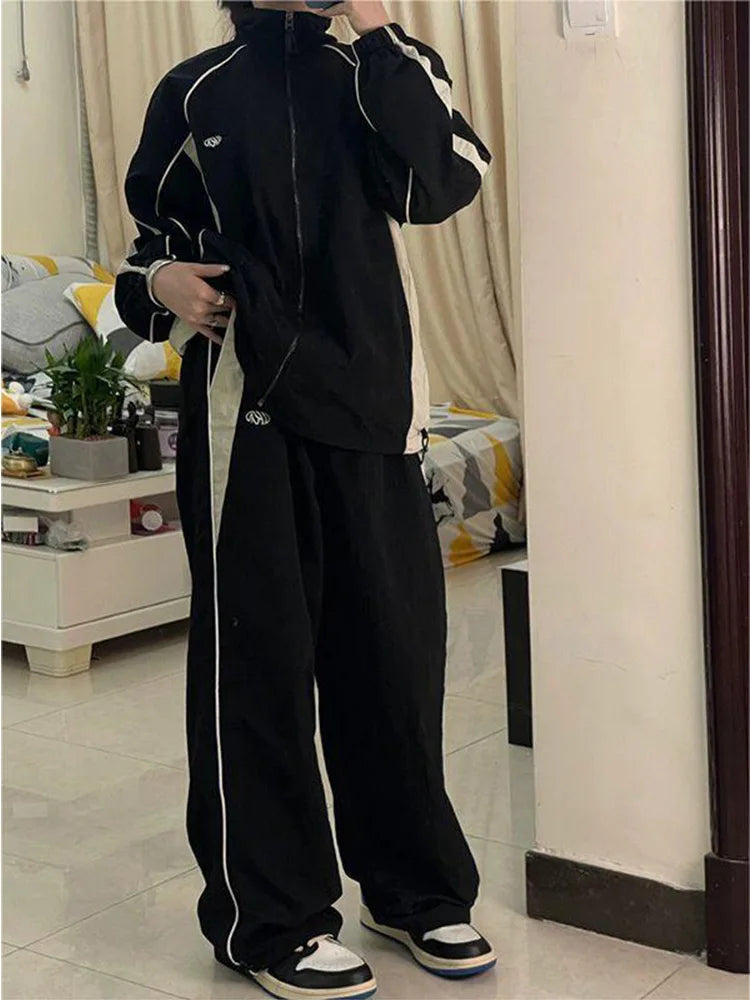 Y2K Pants Women  Vintage Street Distressed Wash  Women Clothing Casual Wide Leg High WaistedWoman Pants