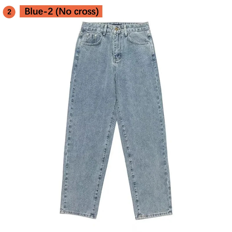 Prints Jeans Men 2023 New Streetwear Baggy Wide Leg Jeans Korean Fashion Drapes Straight Casual Loose Denim Cargo Pants