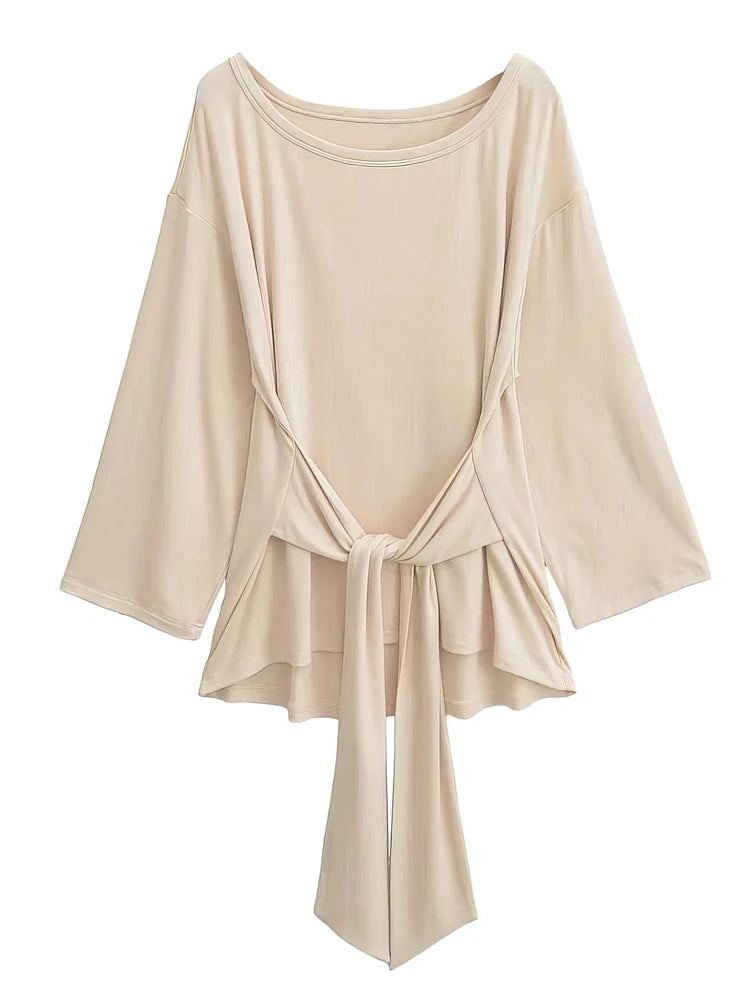 Sexy Thin See Through Long sleeve Oversize T shirt Women Bandage Off shoulder Top Female Basic Long Tees Korean Chic Lady New