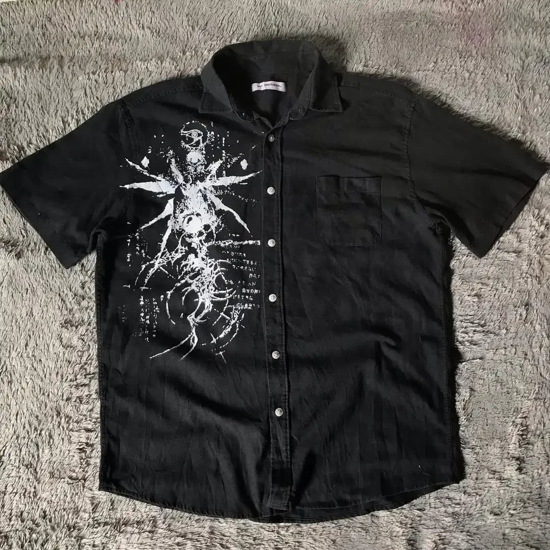 Y2K White Shirt Affliction Retro T Shirt Harajuku Men Skull Holy Writ Letter Printing Tee Fashion Gothic Short Sleeves Tops