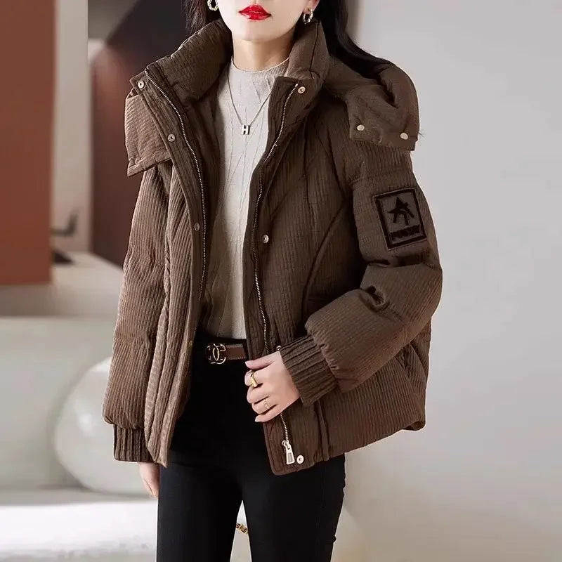 Jackets Loose Casual Parkas Woman Solid Color Zip-up Modern New in Outerwears Coats for Women Luxury Hot Outdoor Clothes Cold