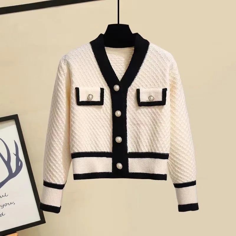 Women's Korean Fashion New Korean Loose Long-sleeved Knit Sweater Cardigans Outwear Coat