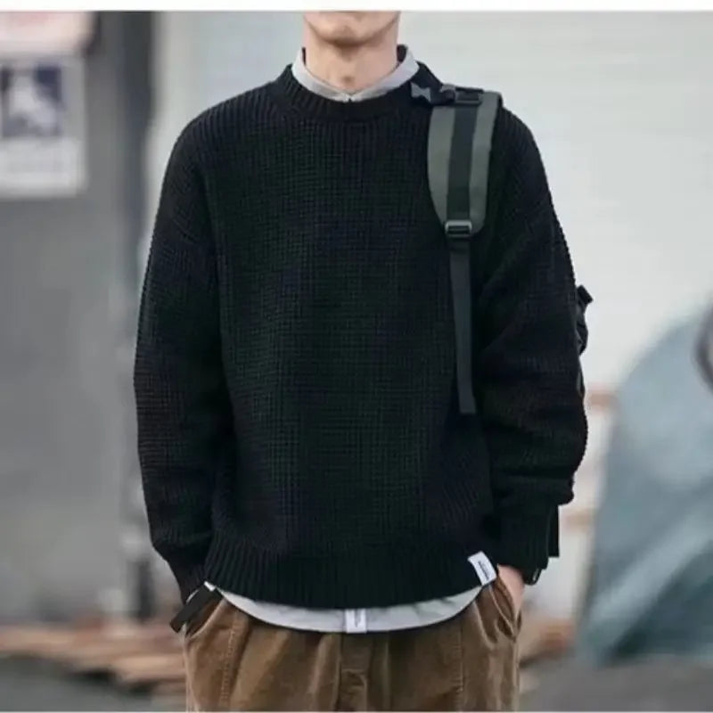 Oversize Knitwear Thick Korean Popular Clothes Knitted Sweaters for Men Autumnr and Winter Streetwear Aesthetic Top Pullover Man
