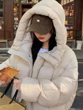 Faionable ort Cotton Jaet Women's Winter Clothes Sli American Bread Sle Coat with Hood Korean Version Loose Fit