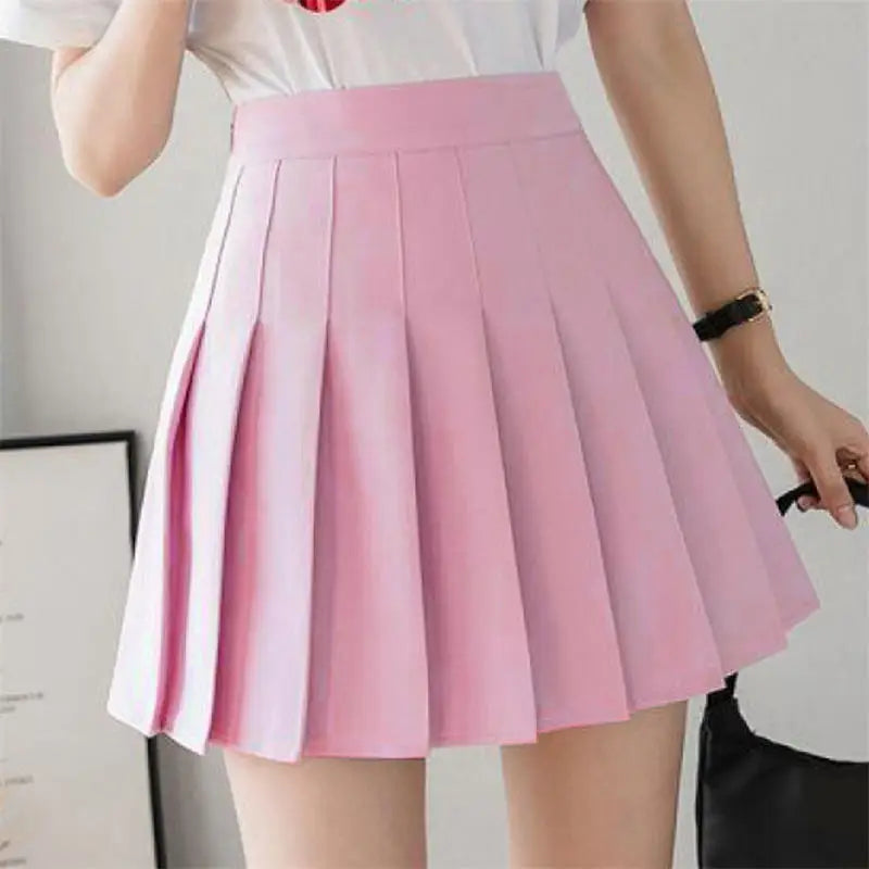 Skirt Women's High Waist Versatile Harajuku Solid Color Clothes Girl Fashionable Mini Pleated Skirt Female Student Uniform Skirt