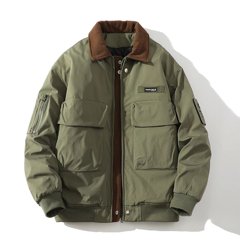 New Men Winter Jackets Thick Warm Coat 2025 Mens Streetwear Hip Hop Short Parkas Korean Black Clothes Puffer Windbreaker