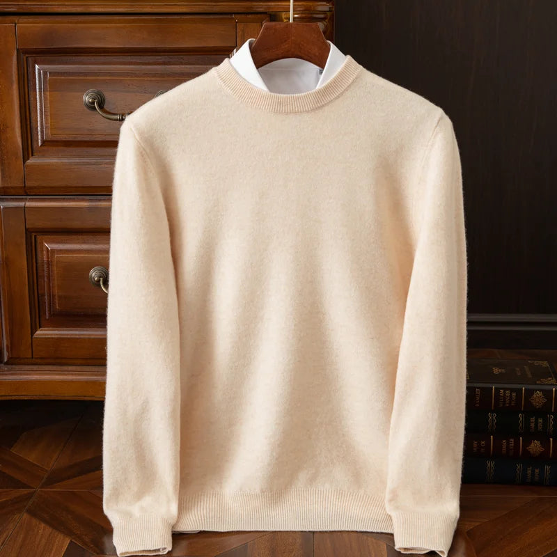 2025 Cashmere Sweater O-neck Pullovers Men's Loose Oversized M-3XL Knitted Bottom Shirt Autumn Winter New Korean Casual Men Top