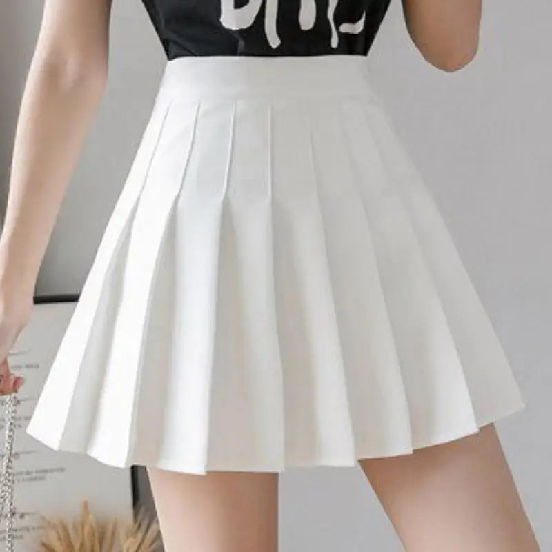 Skirt Women's High Waist Versatile Harajuku Solid Color Clothes Girl Fashionable Mini Pleated Skirt Female Student Uniform Skirt