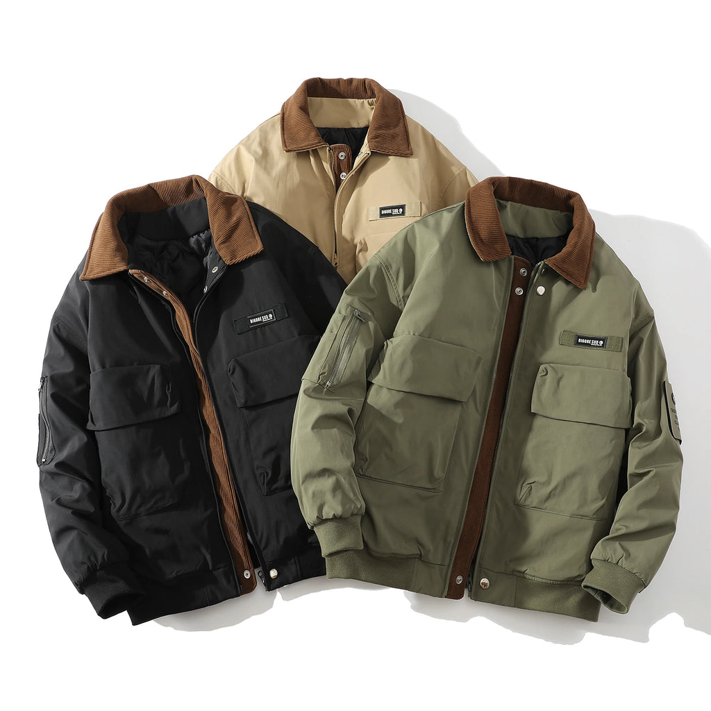 New Men Winter Jackets Thick Warm Coat 2025 Mens Streetwear Hip Hop Short Parkas Korean Black Clothes Puffer Windbreaker