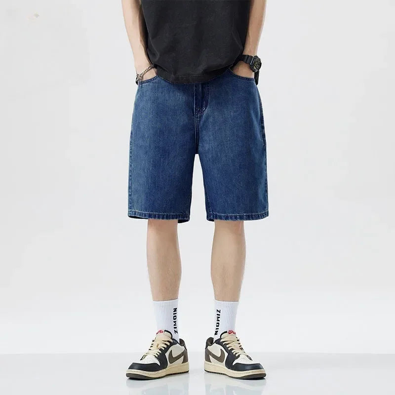 Men's Shorts Jeans Blue Denim Jorts Baggy Harajuku Pants Streetwear Y2k Unisex Oversize Korean Fashion Vintage Summer Clothes
