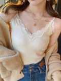Lace Tank Top Women Cropped Cute Camis Sexy White Tank Tops Female Korean Sleeveless Black Vest Summer 2025 Coquette Y2k Clothes