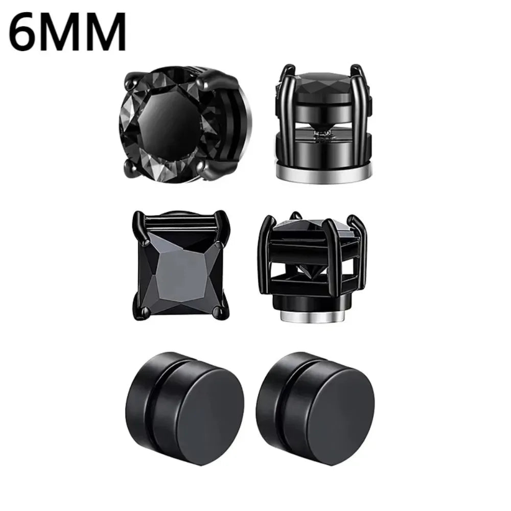 1-12 Pair Fashion Magnetic Clip Ear Stud Non Piercing Earrings Fake Earrings Gift for Men Women Jewelry