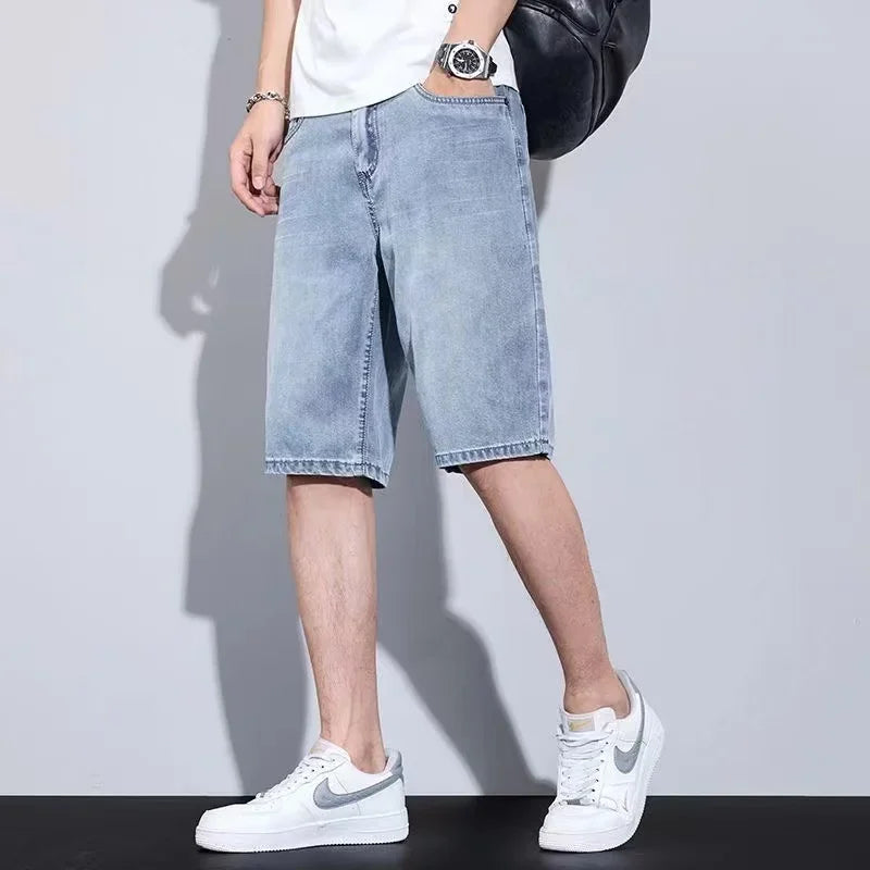Men's Shorts Jeans Blue Denim Jorts Baggy Harajuku Pants Streetwear Y2k Unisex Oversize Korean Fashion Vintage Summer Clothes