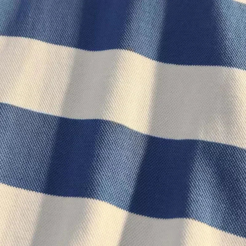 Áo Polo nam màu đen, kiểu dáng rộng rãi, thêu họa tiết sọc, sang trọng, thường ngày, tay dài, thương hiệu cao cấp, thẩm mỹ. 