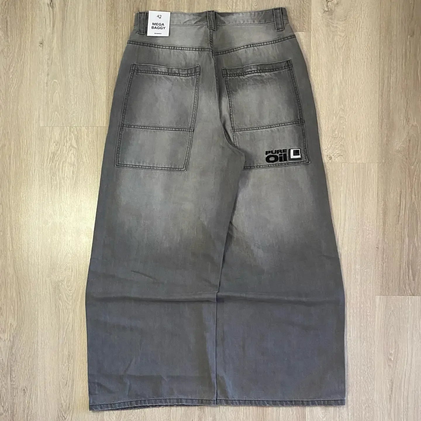 Y2K American New Pattern Embroidery Baggy Jeans Men High Street Vintage Hip Hop Fashion Casual Joker Couple Wide-leg Pants